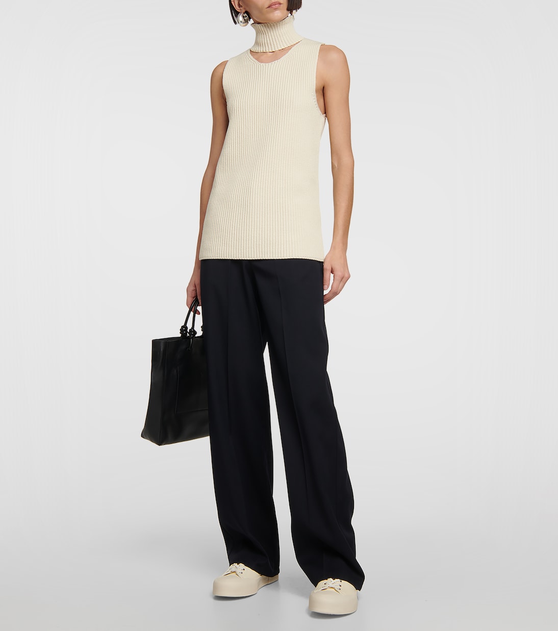 Sneakers alte in pelle | Jil Sander