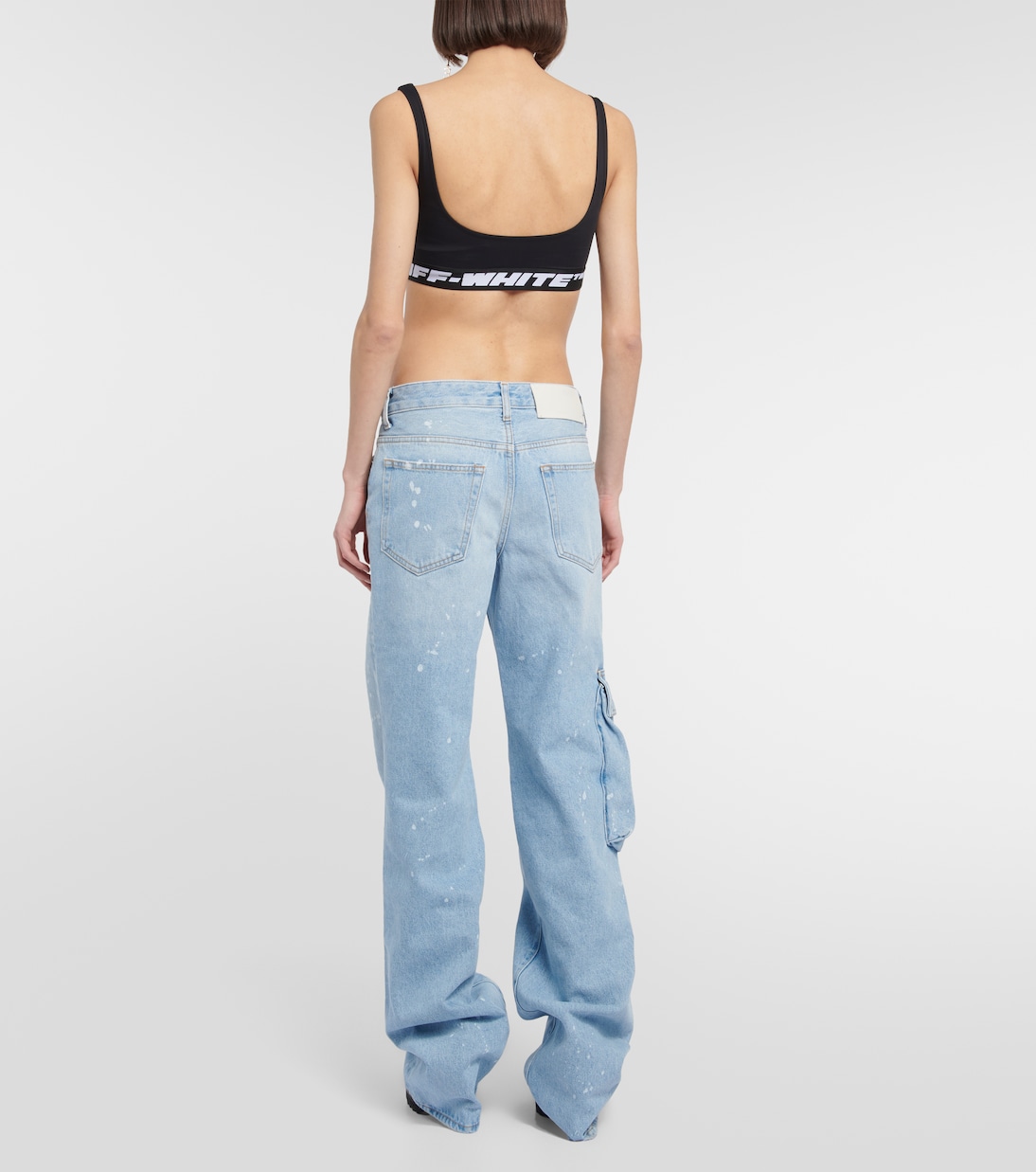 Jeans larghi Toybox a vita alta | Off-White