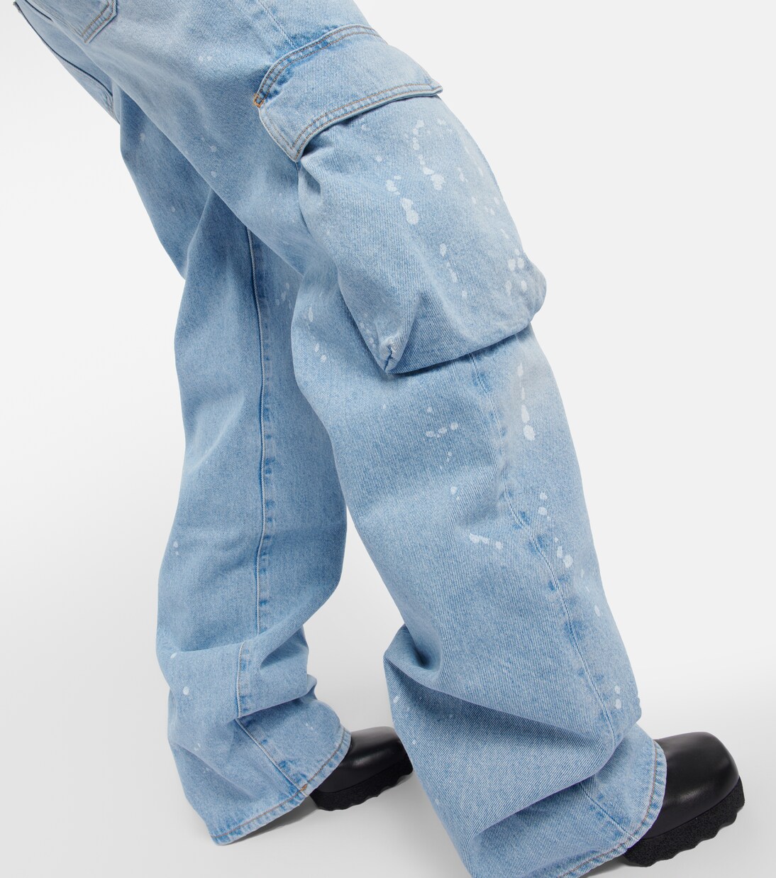Jeans larghi Toybox a vita alta | Off-White