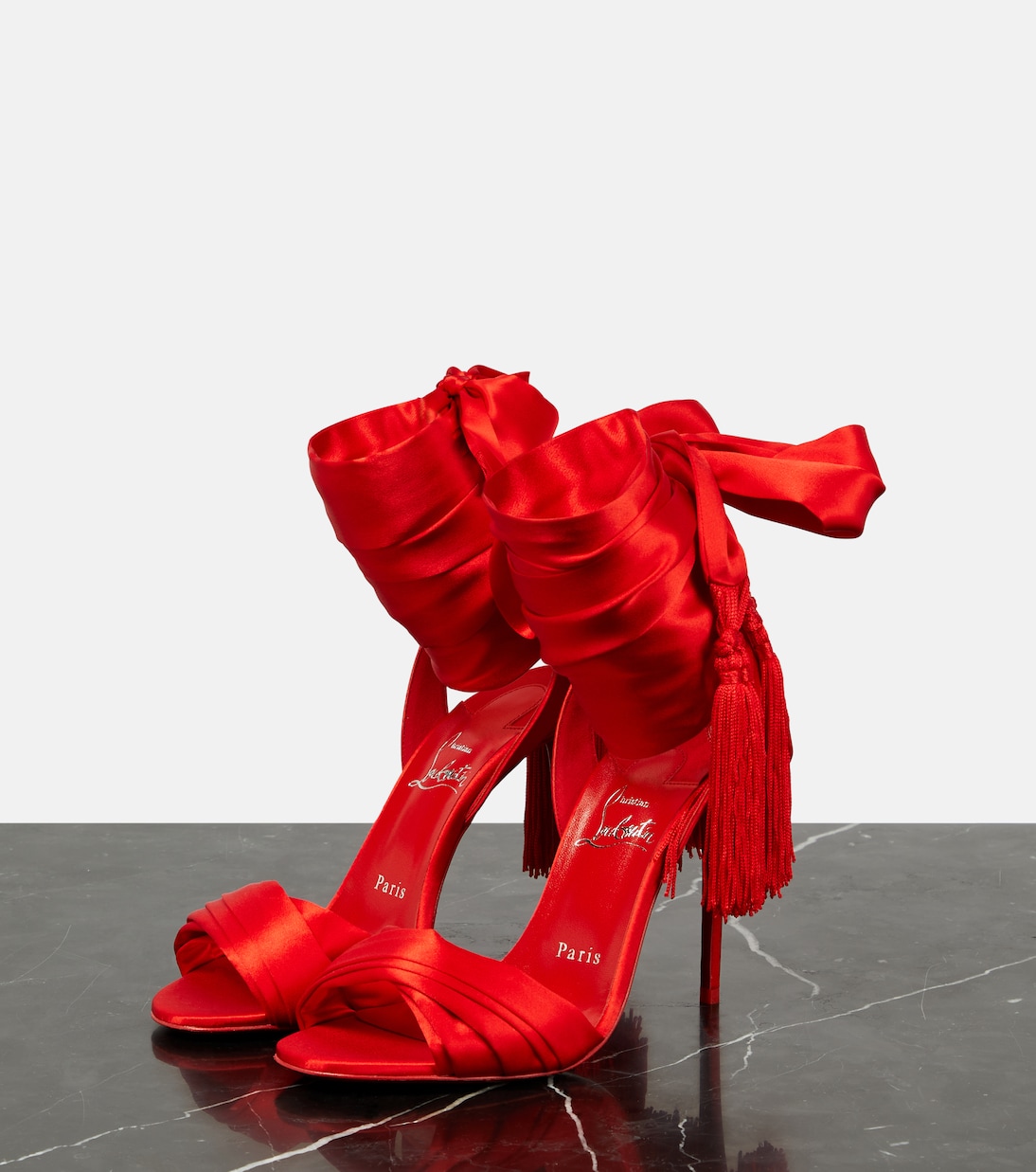 Sandali Sevillana 100 in crêpe satin | Christian Louboutin