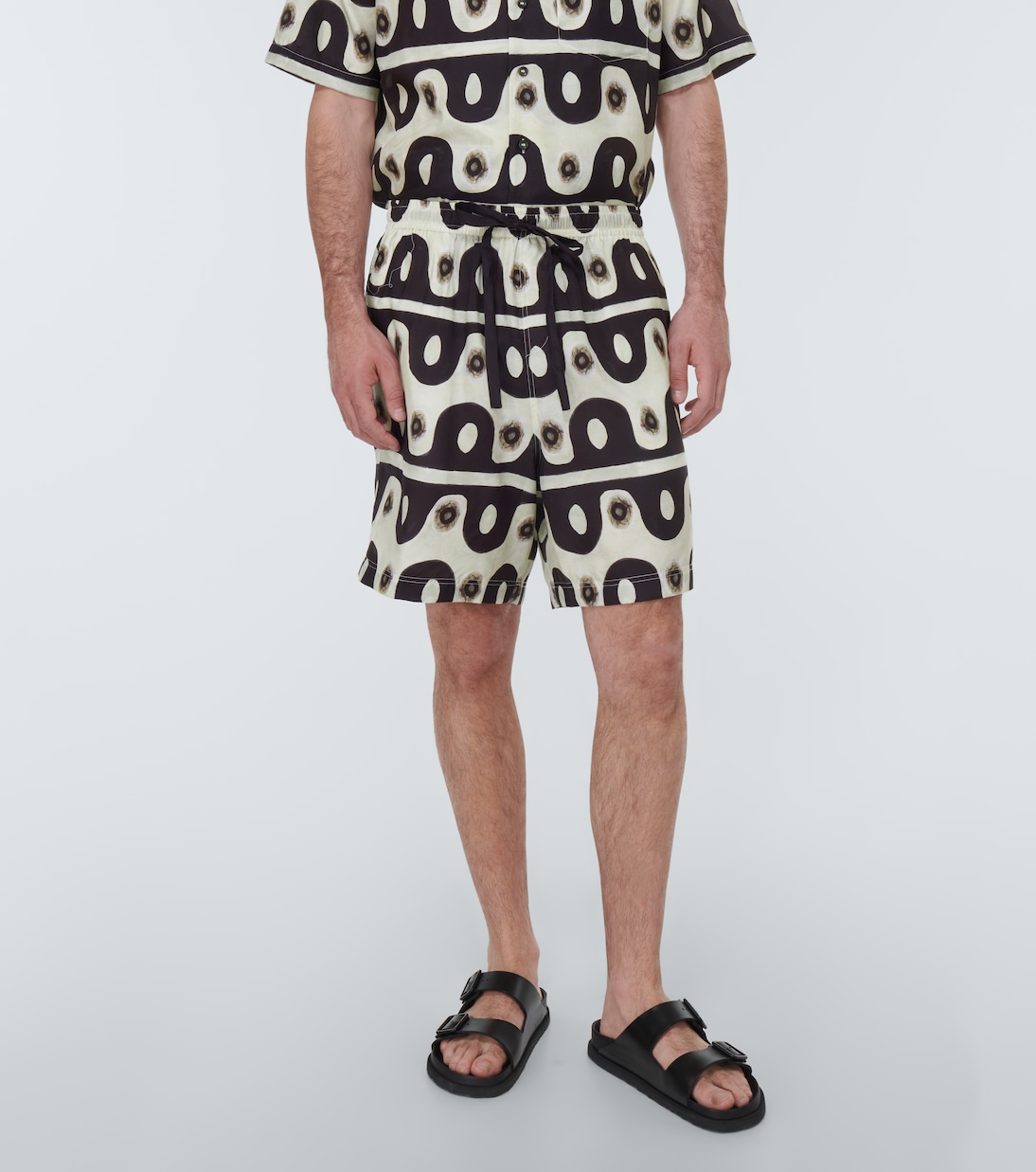 Shorts en mezcla de algodón estampados | Commas