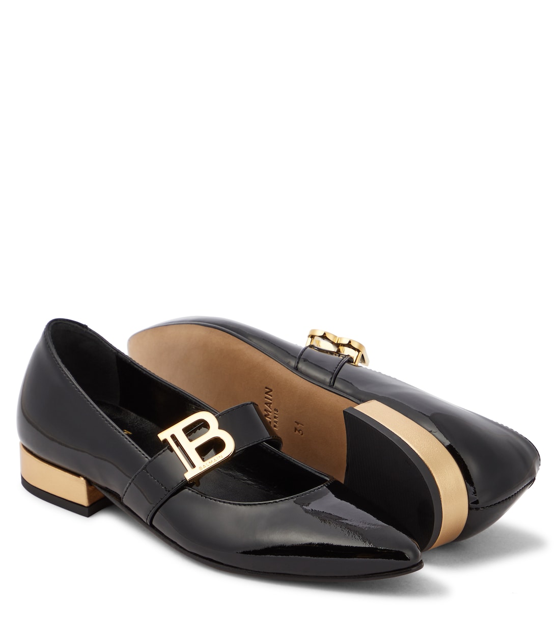 Patent leather ballet flats | Balmain Kids