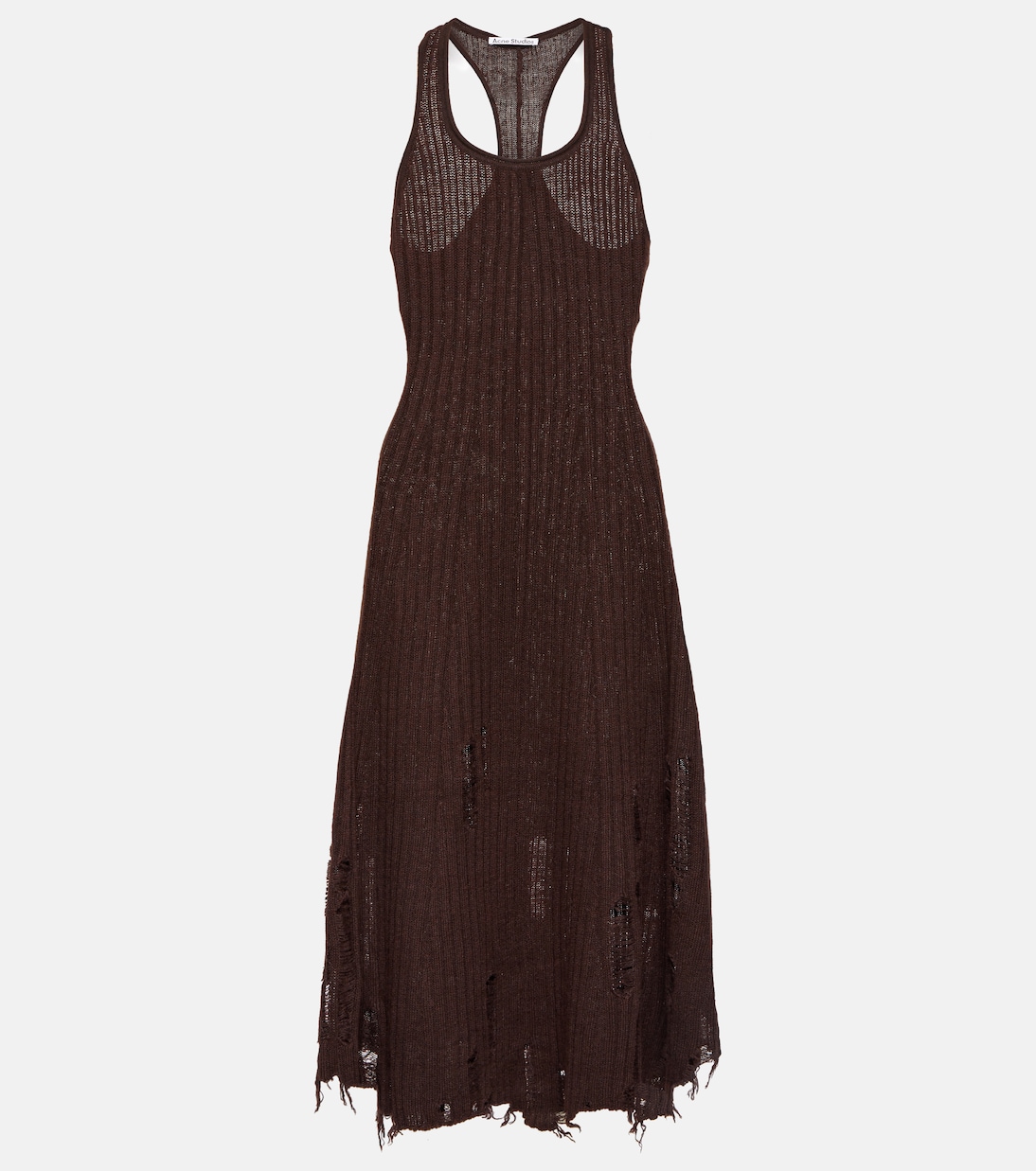 Vestido midi en mezcla de lino | Acne Studios
