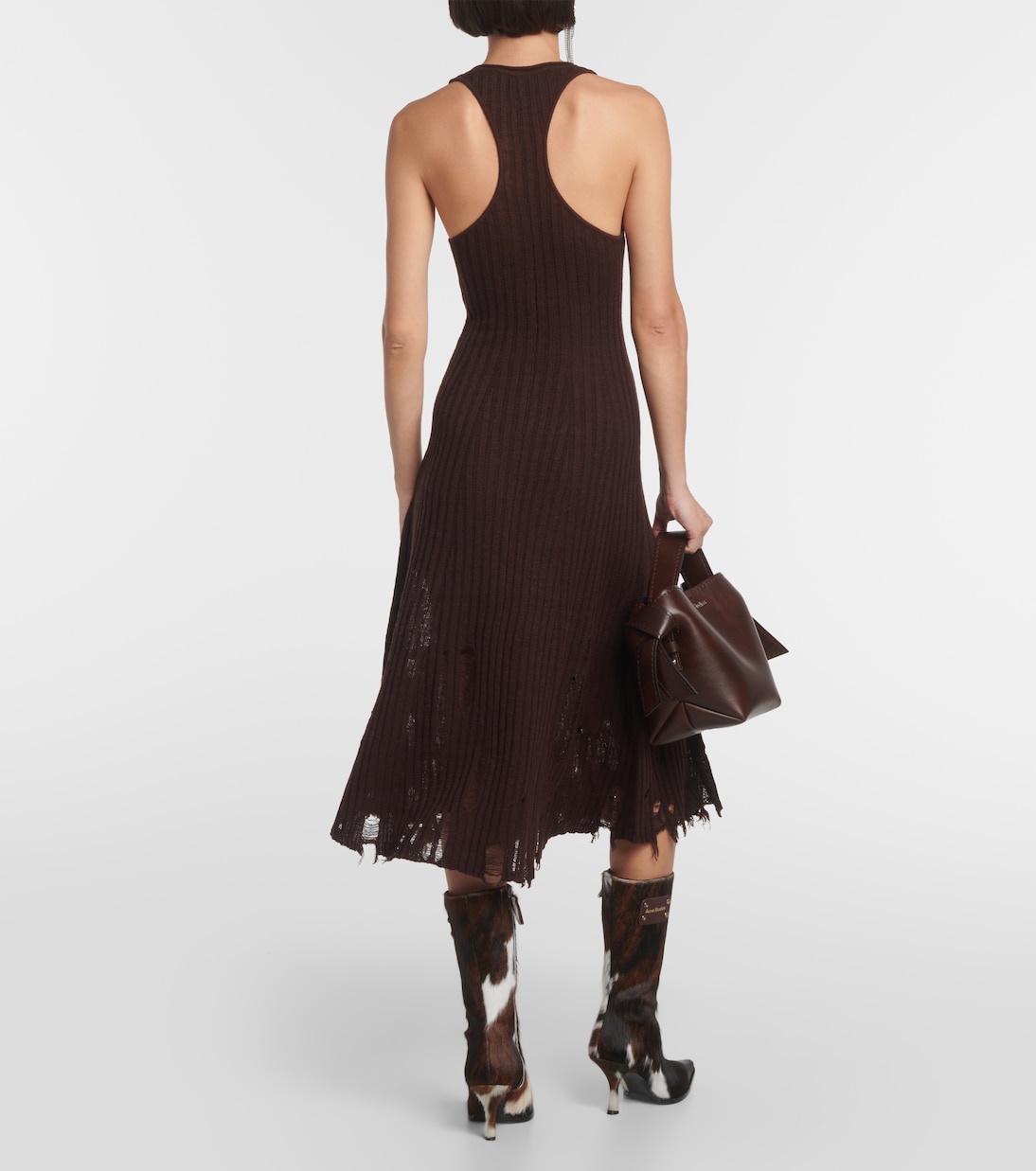 Vestido midi en mezcla de lino | Acne Studios