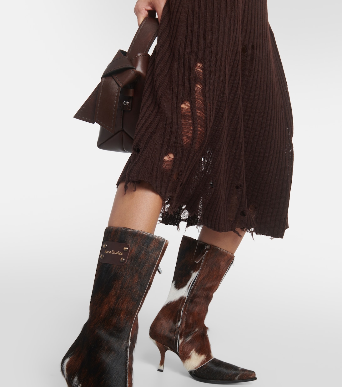 Vestido midi en mezcla de lino | Acne Studios