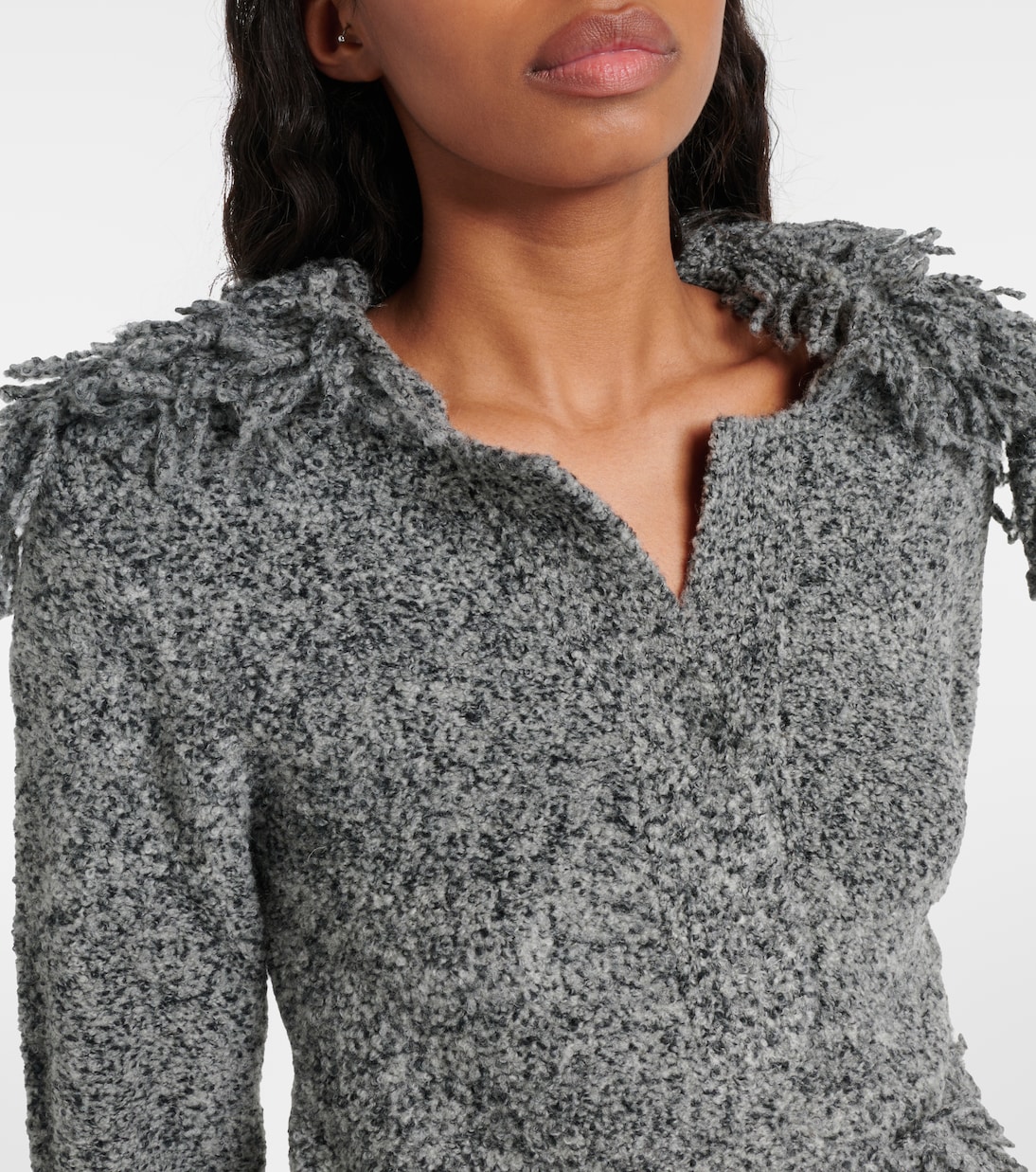 Jersey de mezcla de lana con flecos | Jacques Wei