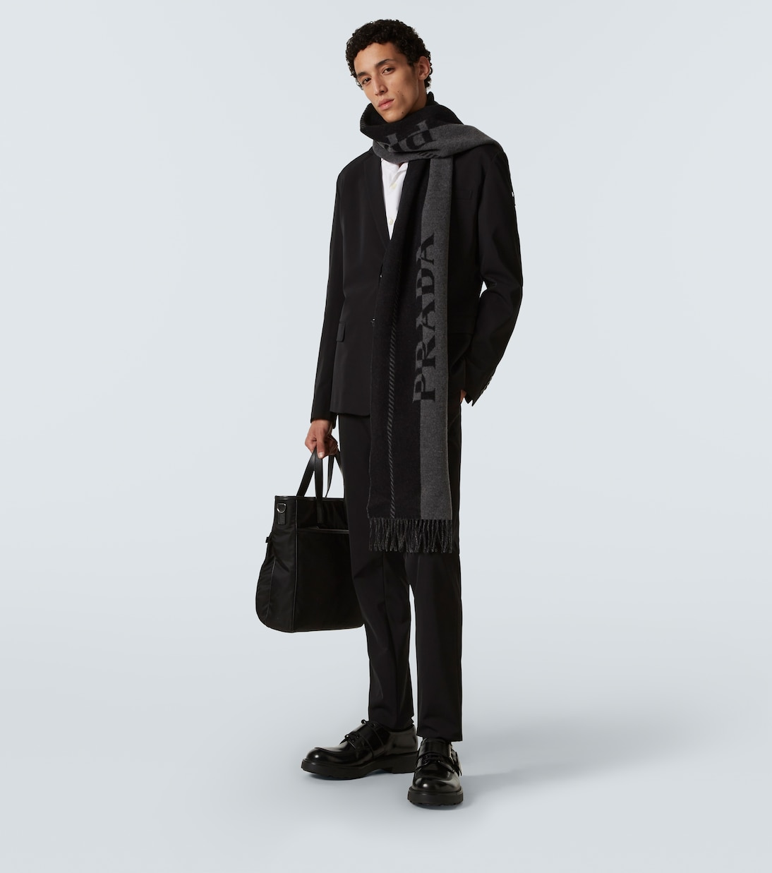 Logo wool jacquard scarf | Prada