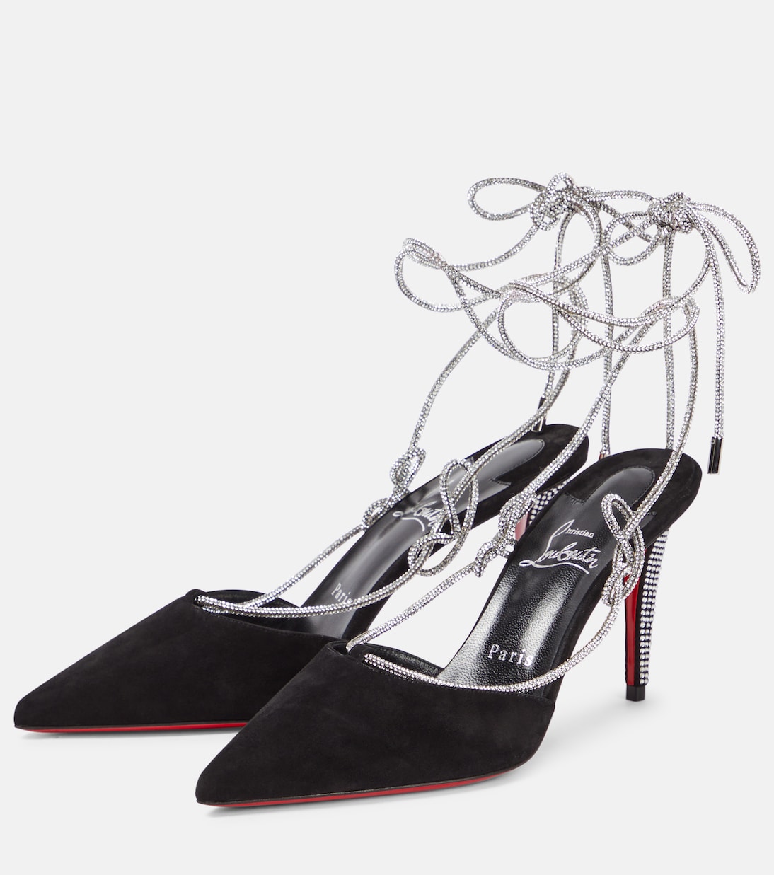 Pumps Astrid Lace Strassita 85 aus Veloursleder | Christian Louboutin