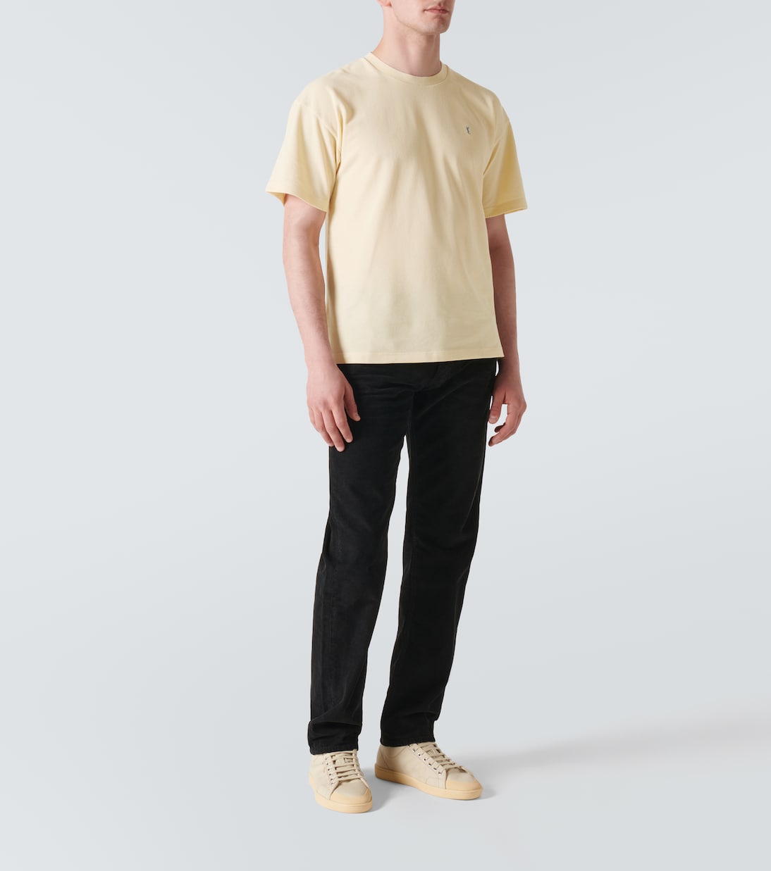 T-shirt Cassandre in piqué di misto cotone | Saint Laurent