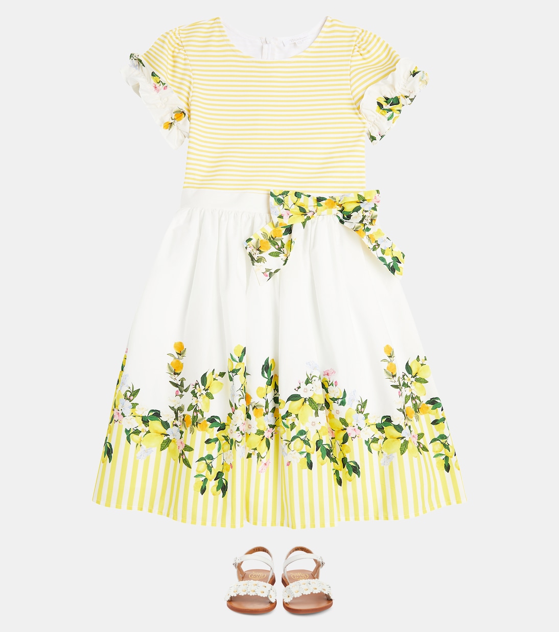 Robe rayée en coton à fleurs | Patachou