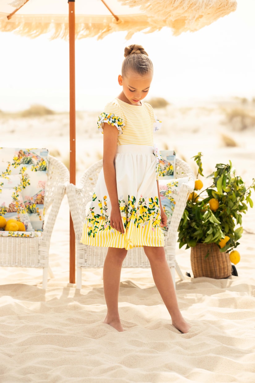 Robe rayée en coton à fleurs | Patachou