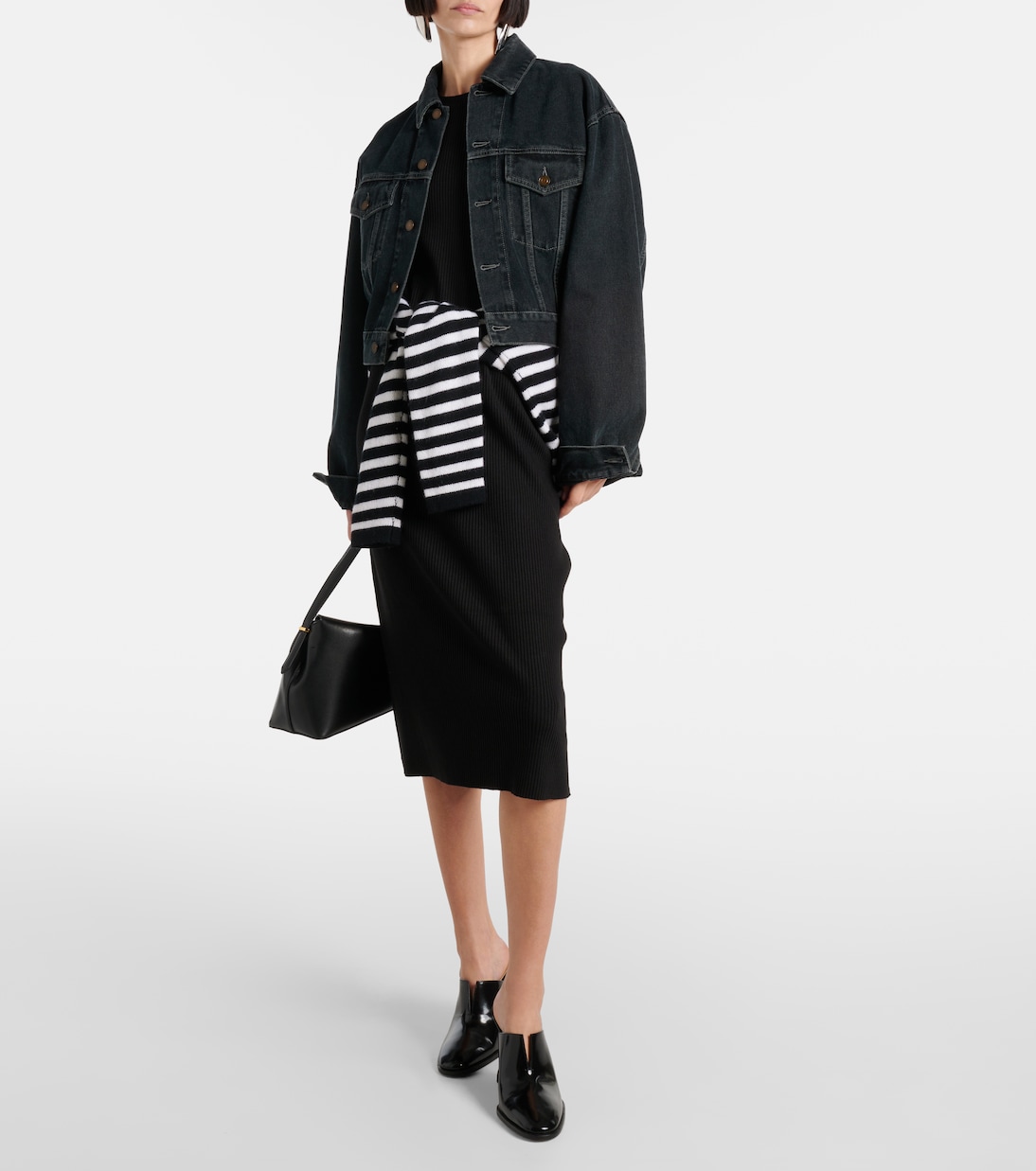 Robe midi en maille jersey côtelée | Vince