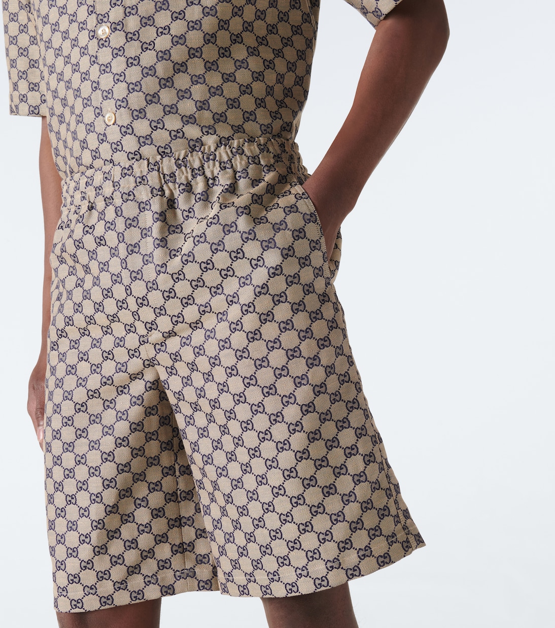 Shorts in misto lino GG | Gucci