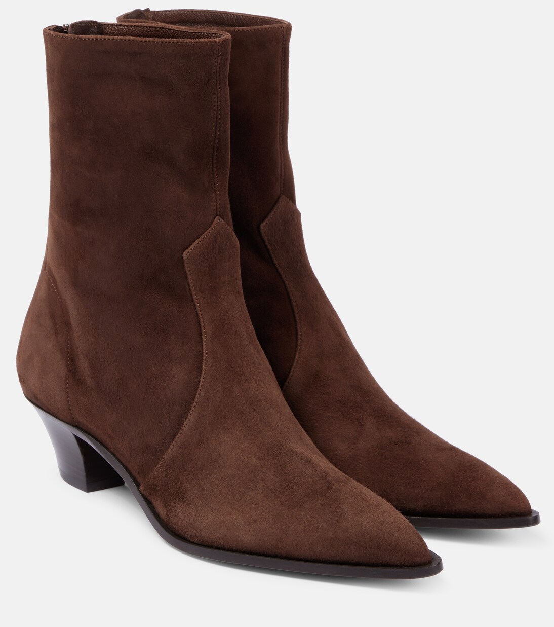 Ankle Boots Brunswick aus Veloursleder in Braun Aquazzura Mytheresa