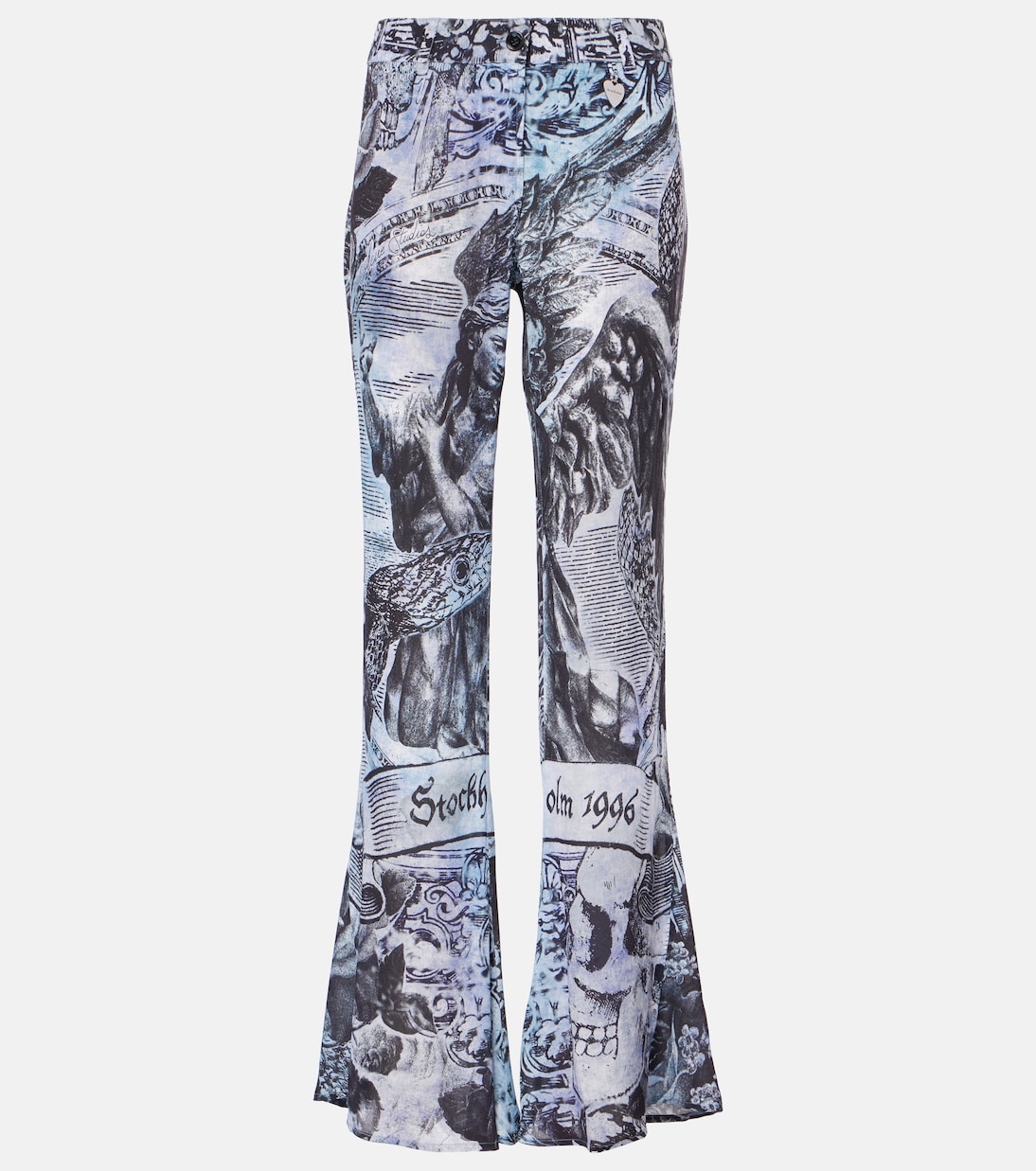 Pantalon évasé imprimé à taille haute | Acne Studios
