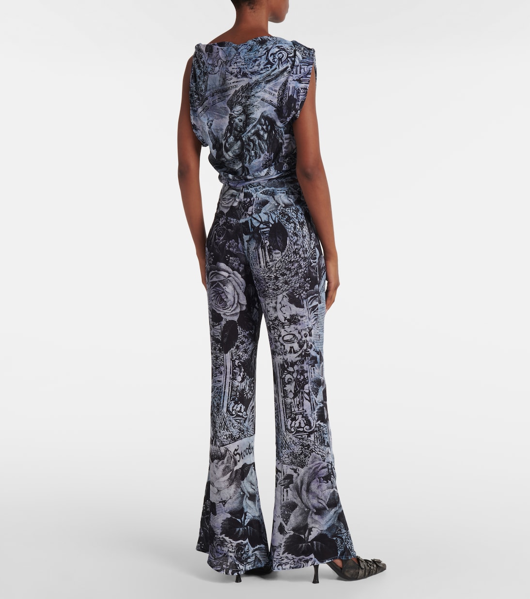 Pantalon évasé imprimé à taille haute | Acne Studios
