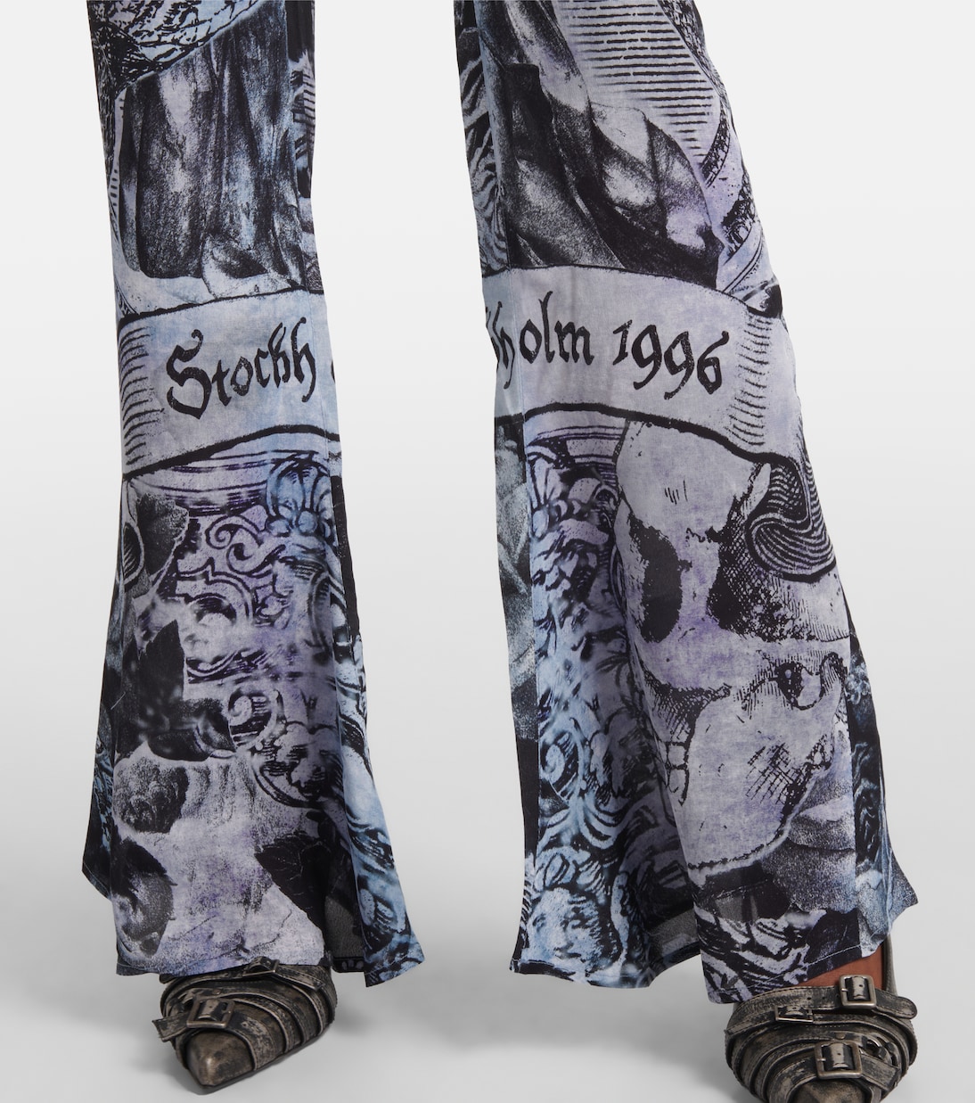 Pantalon évasé imprimé à taille haute | Acne Studios