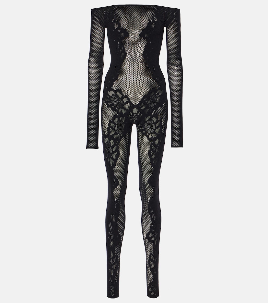 Jumpsuit in maglia traforata con pizzo | Wolford