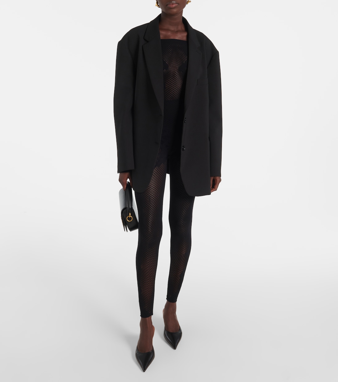 Jumpsuit in maglia traforata con pizzo | Wolford