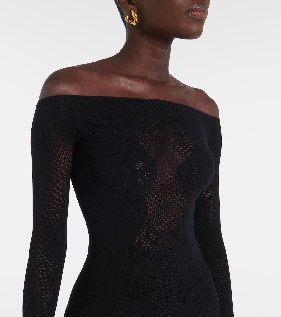 Jumpsuit in maglia traforata con pizzo | Wolford