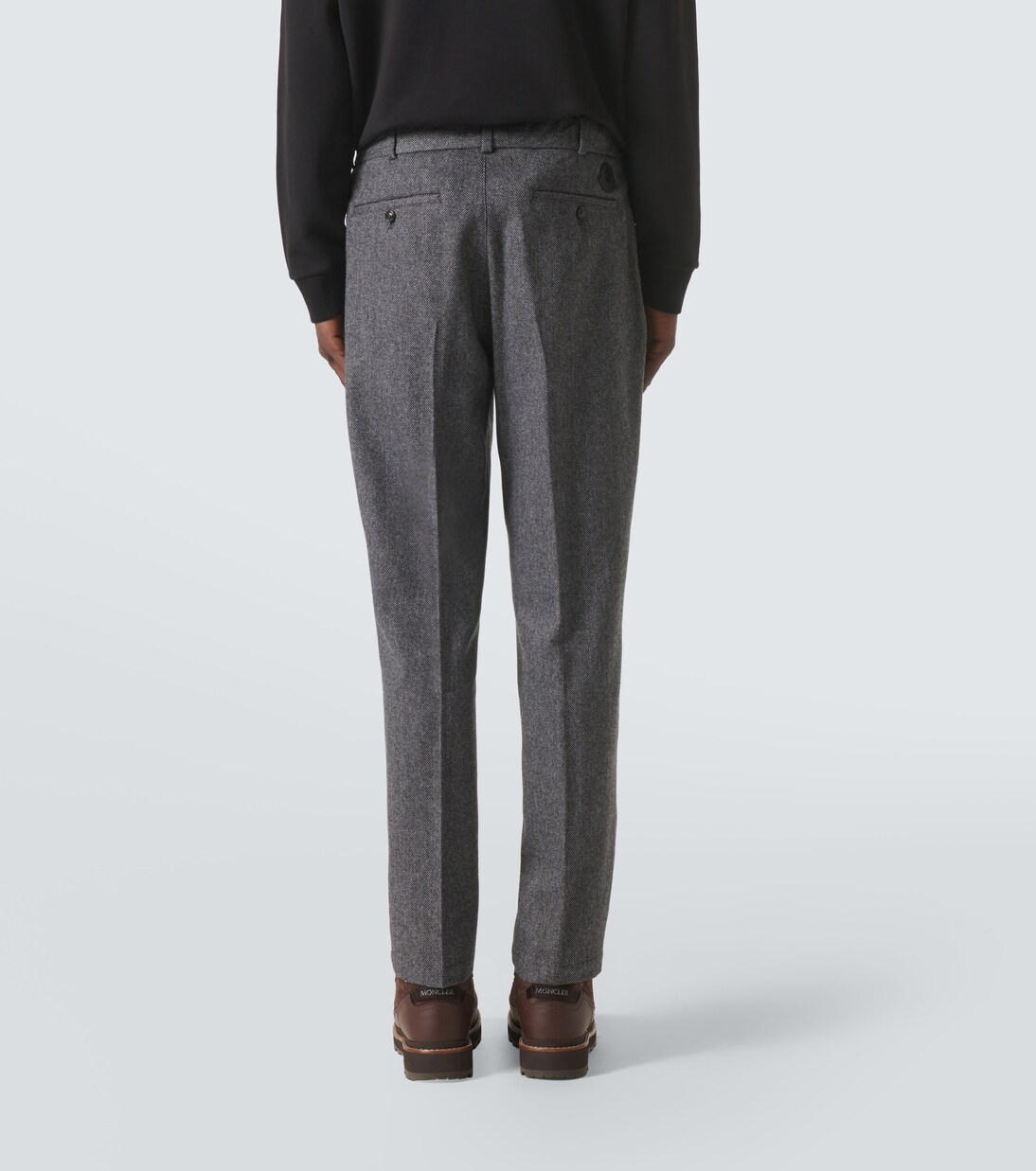 Herringbone wool-blend straight pants | Moncler
