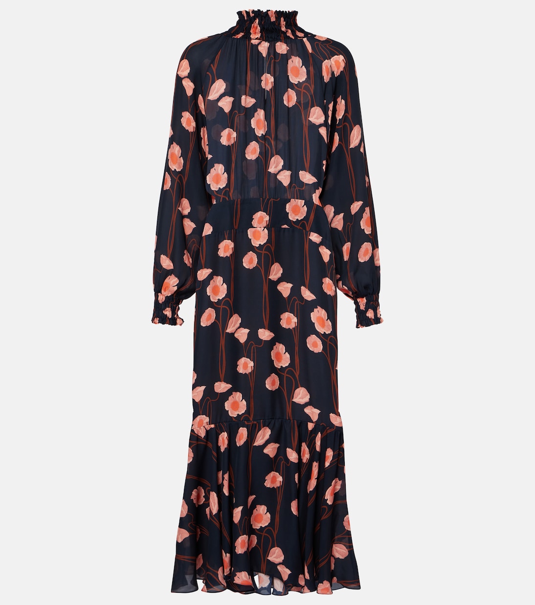 Abito midi in georgette di seta | Johanna Ortiz