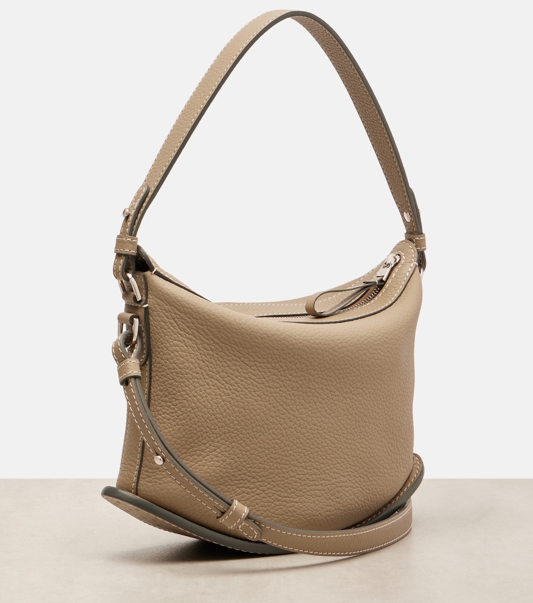 Pin Swing Surpiqué mall leather shoulder bag | Delvaux