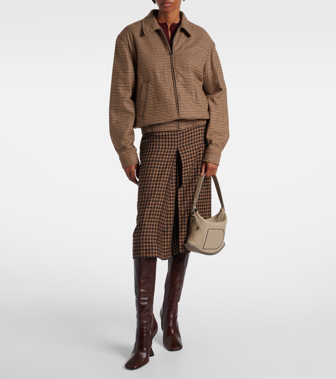 Pin Swing Surpiqué mall leather shoulder bag | Delvaux