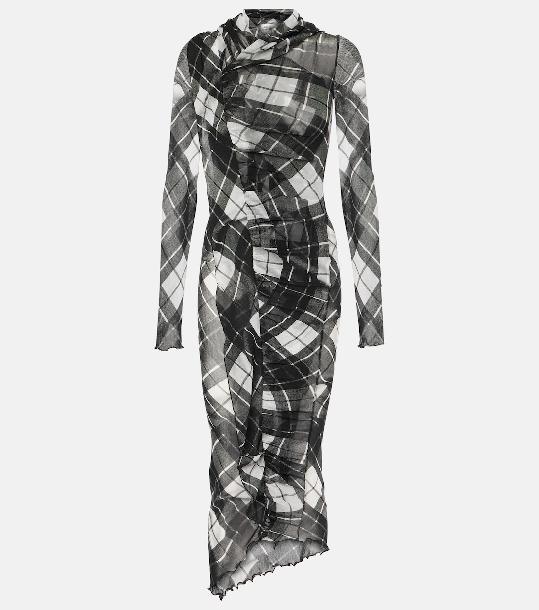 Robe longue en tulle à carreaux | Jean Paul Gaultier