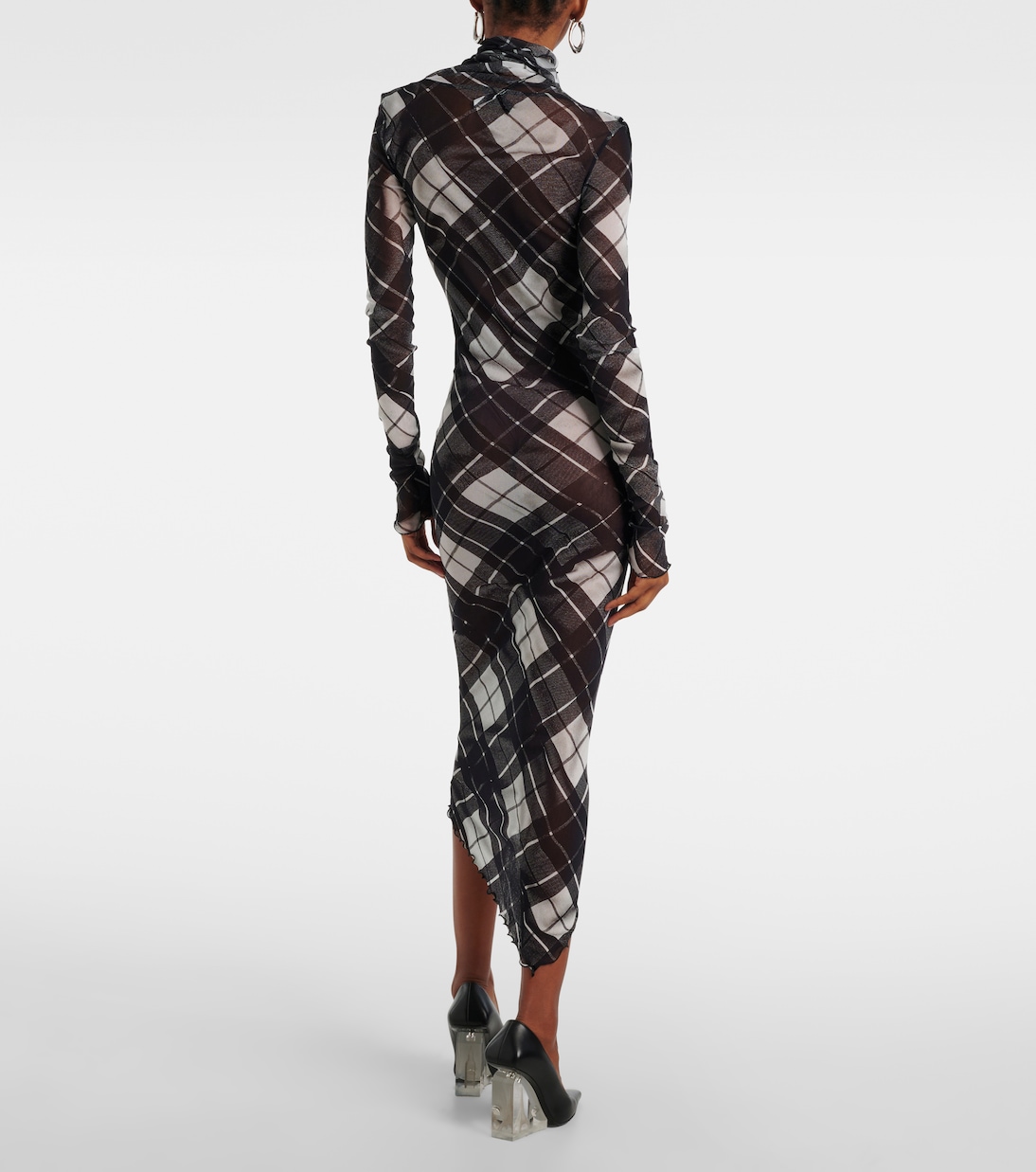 Robe longue en tulle à carreaux | Jean Paul Gaultier