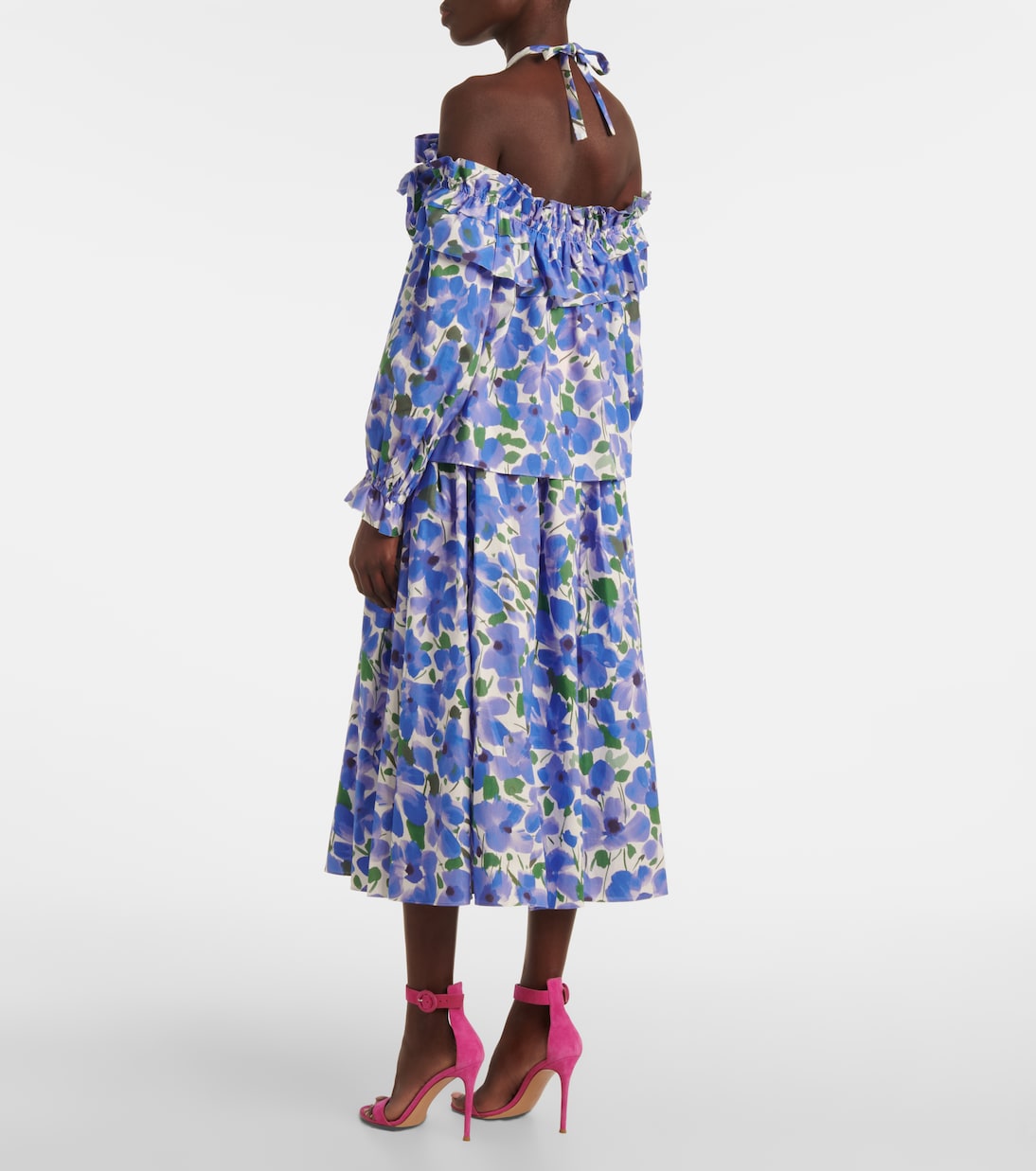Top en coton mélangé à fleurs | Carolina Herrera