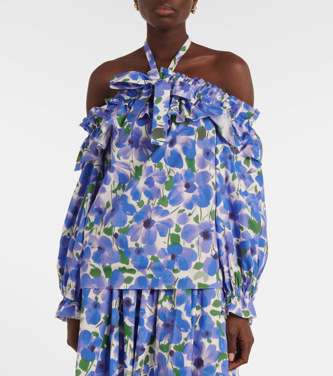 Top en coton mélangé à fleurs | Carolina Herrera