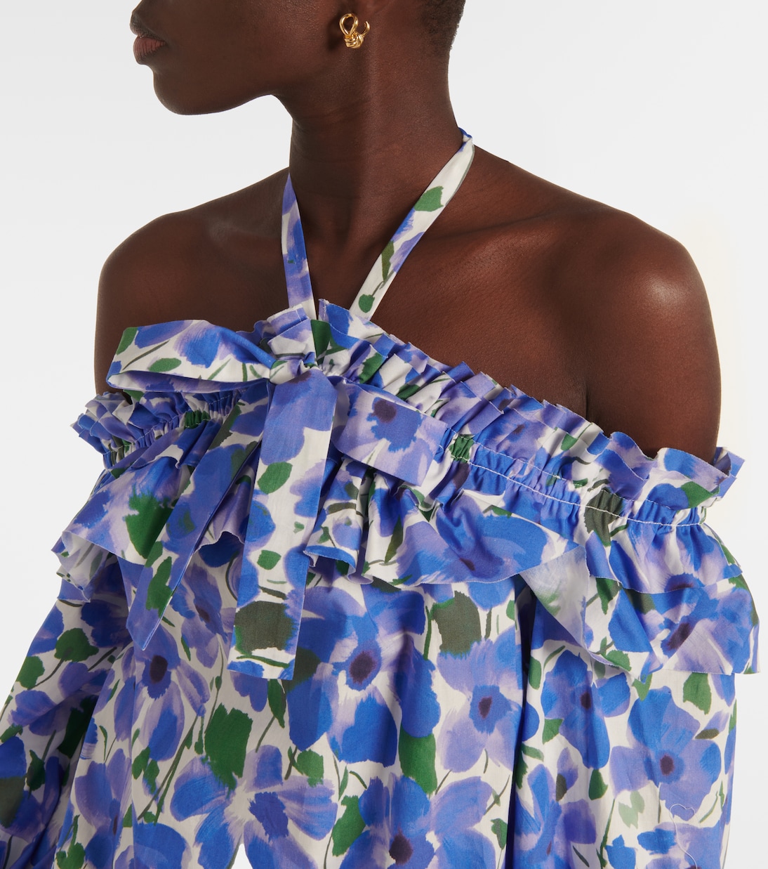 Top en coton mélangé à fleurs | Carolina Herrera