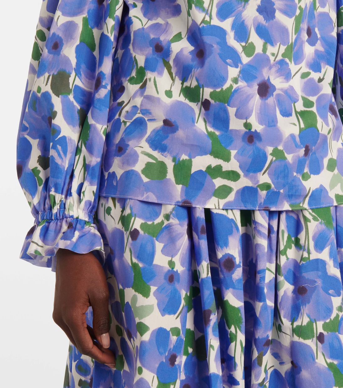 Top en coton mélangé à fleurs | Carolina Herrera