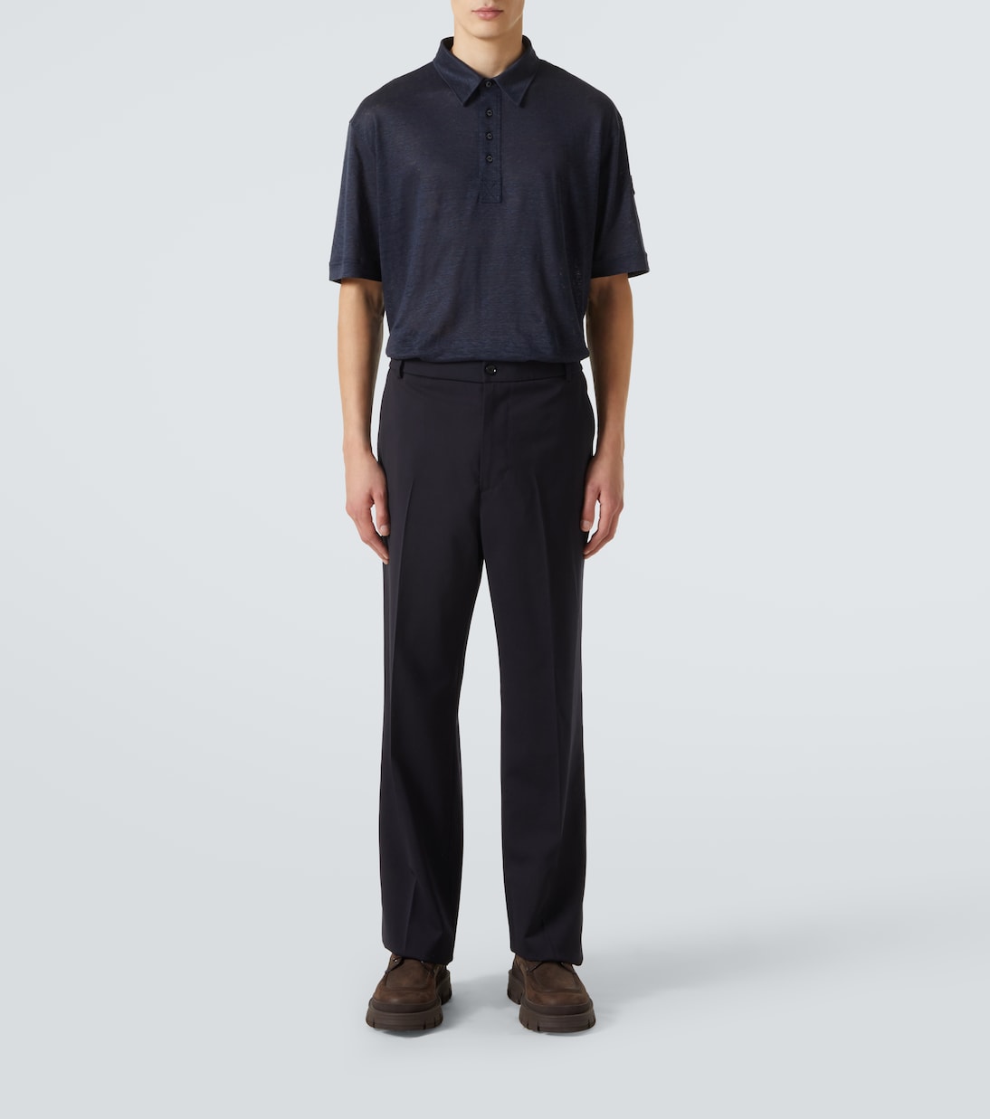 Polo de lino con logo | Moncler