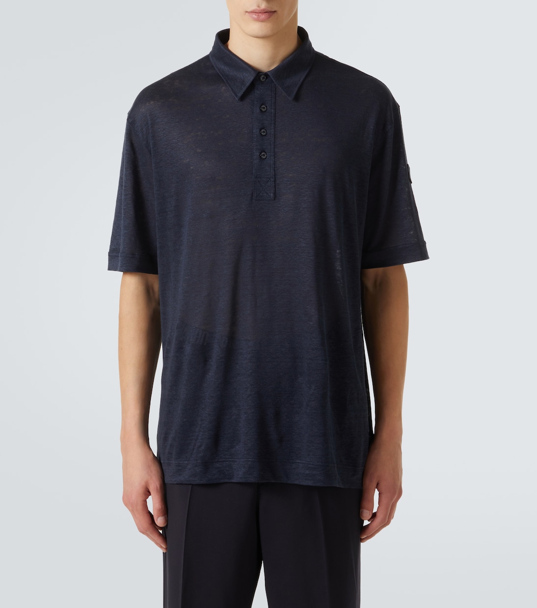Polo de lino con logo | Moncler