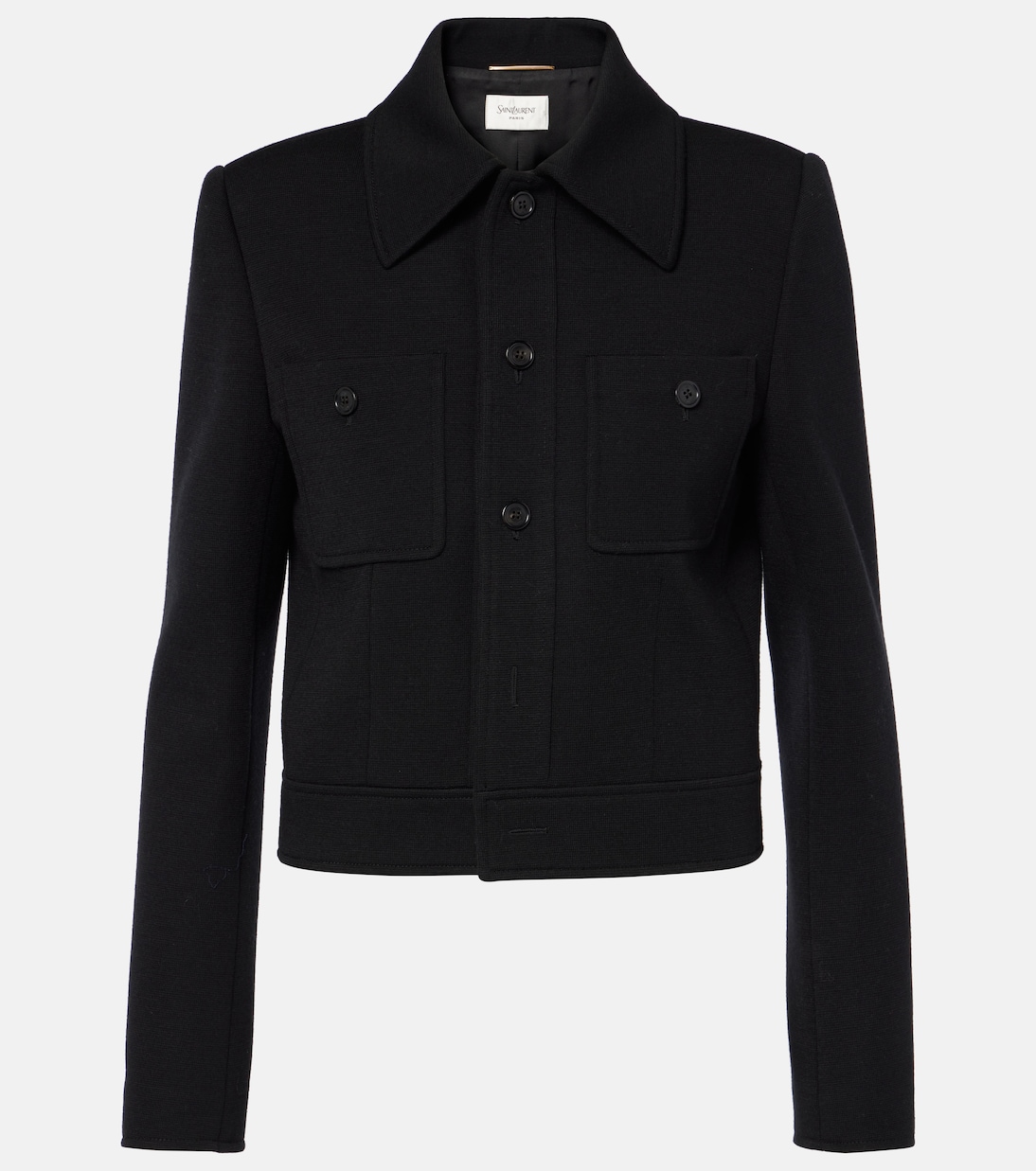 Veste raccourcie en laine mélangée | Saint Laurent