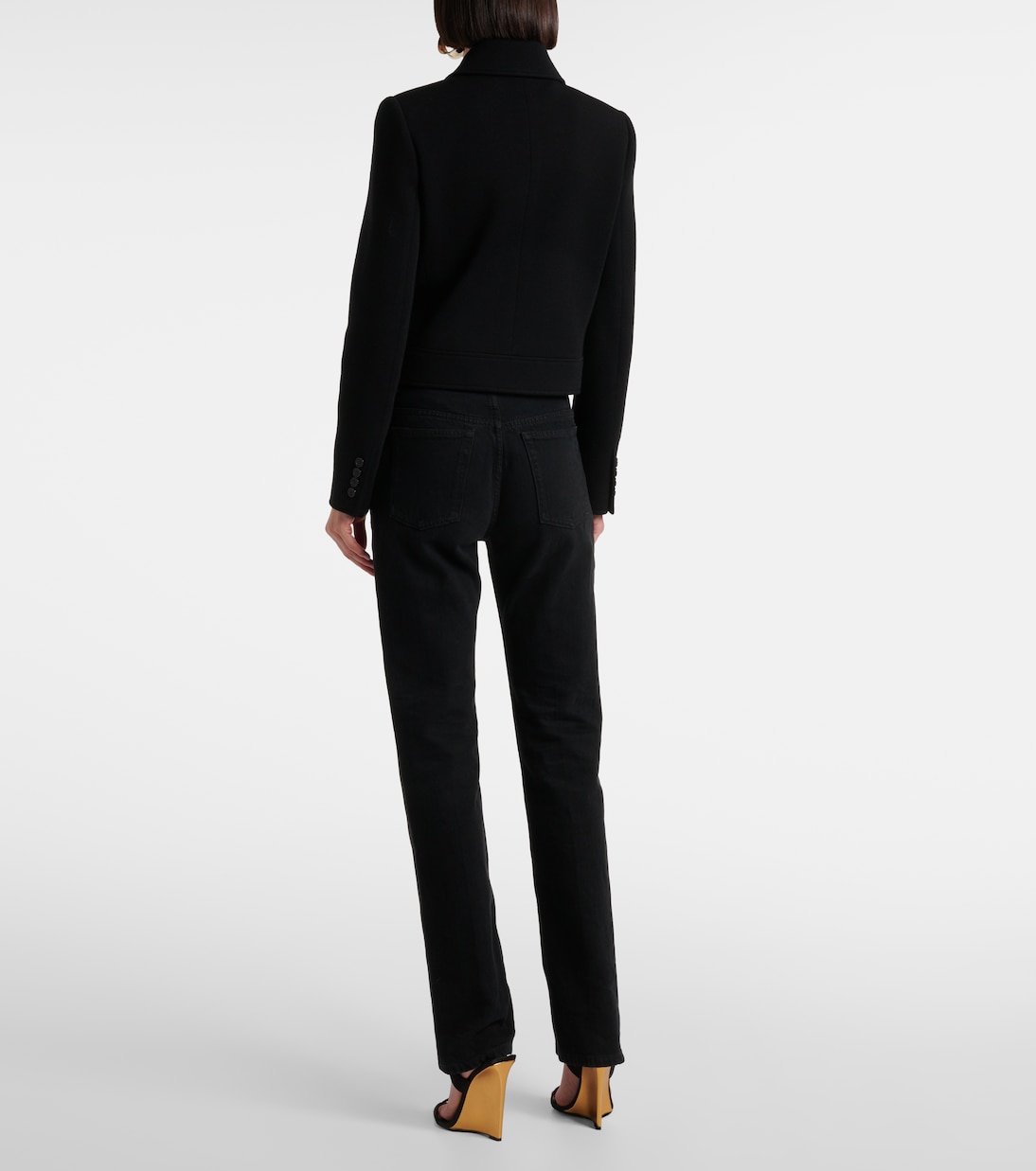 Veste raccourcie en laine mélangée | Saint Laurent