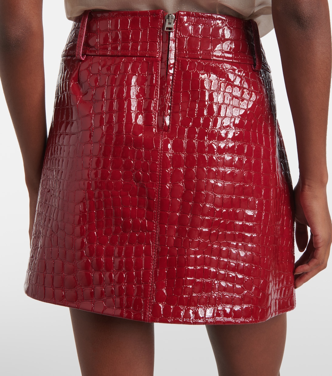 Tom Ford - Minigonna in pelle con effetto coccodrillo