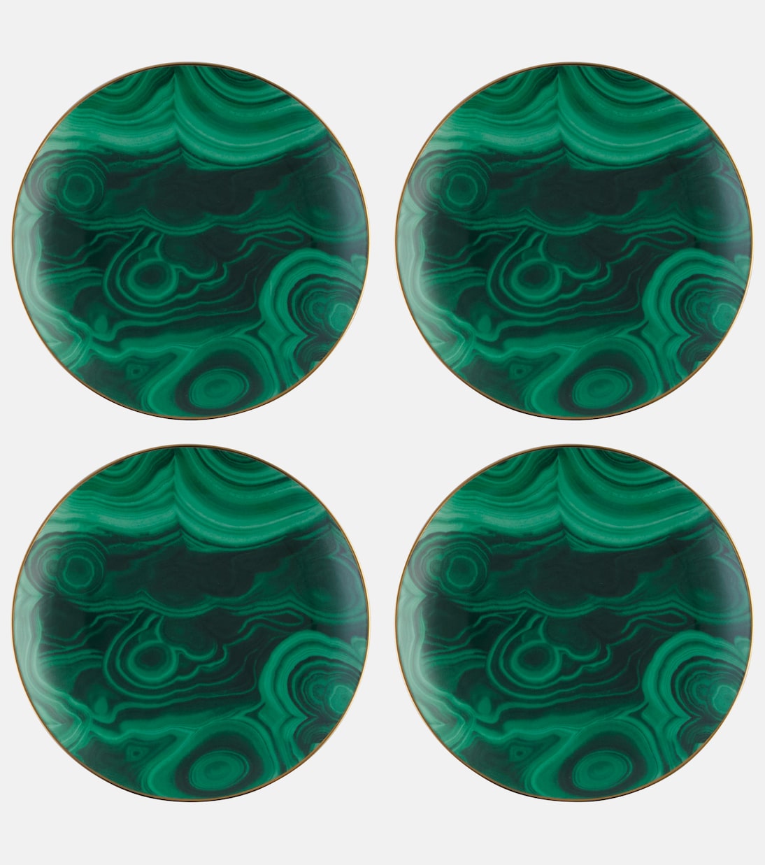 Malachite set of 4 canapé plates | L'Objet