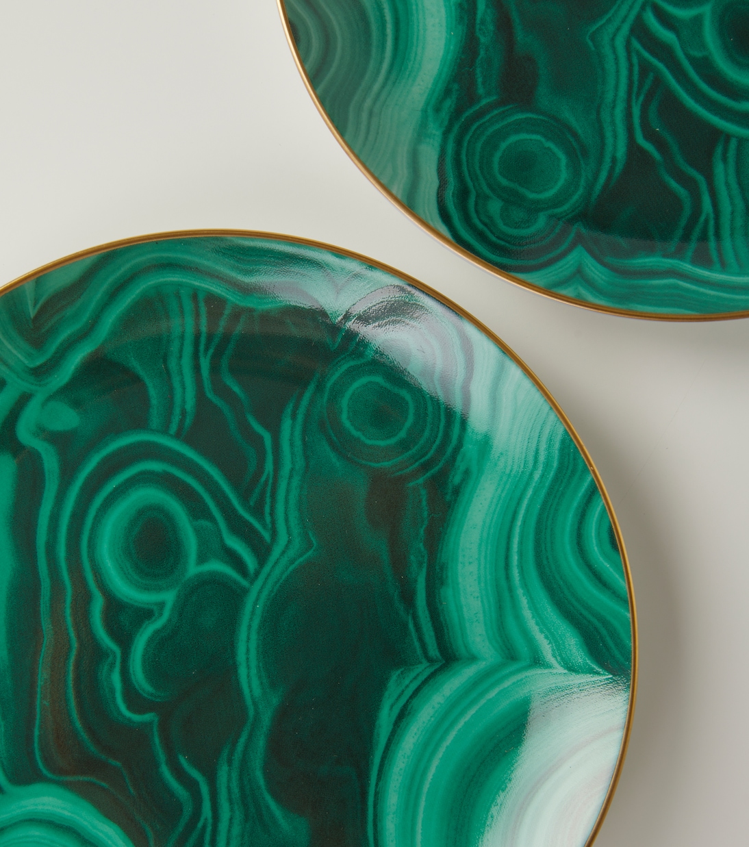 Malachite set of 4 canapé plates | L'Objet