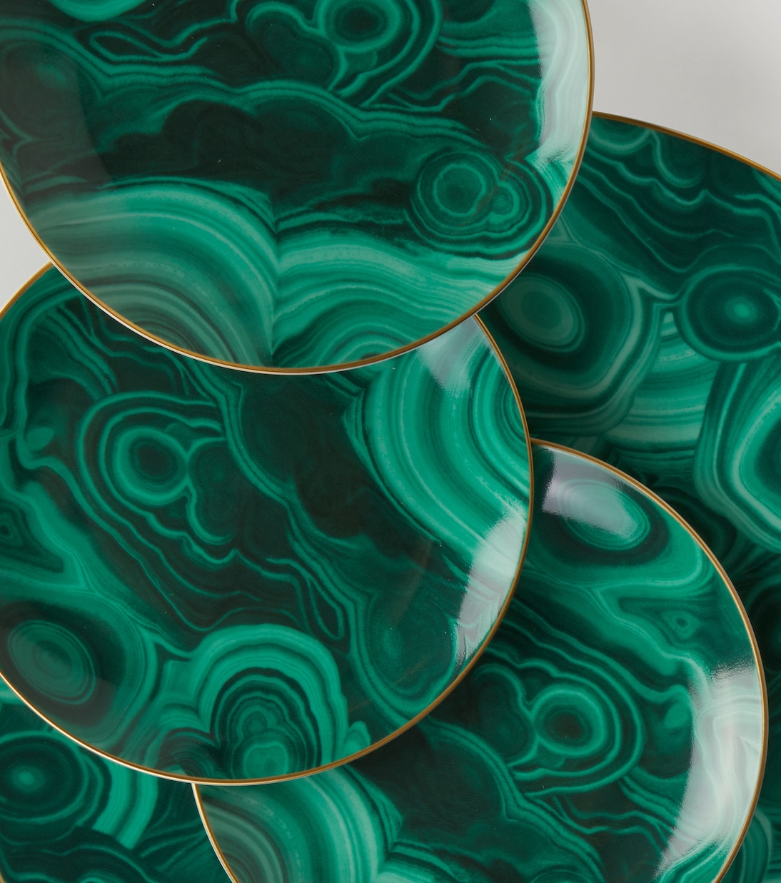 Malachite set of 4 canapé plates | L'Objet