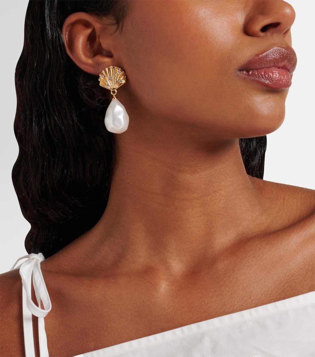 Boucles d’oreilles pendantes à ornements | Self-Portrait