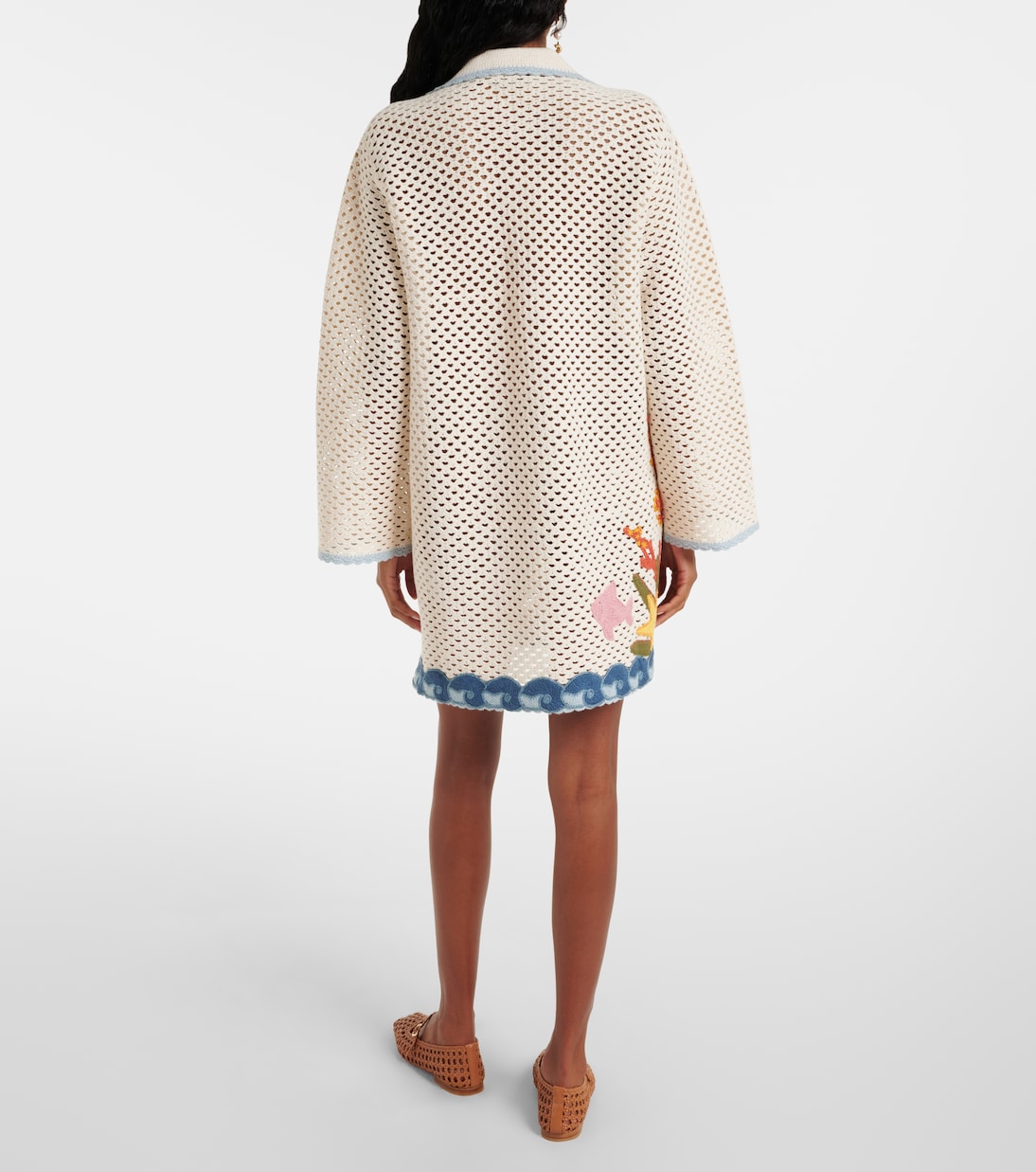 Abito corto Splash in crochet di cotone | Alémais