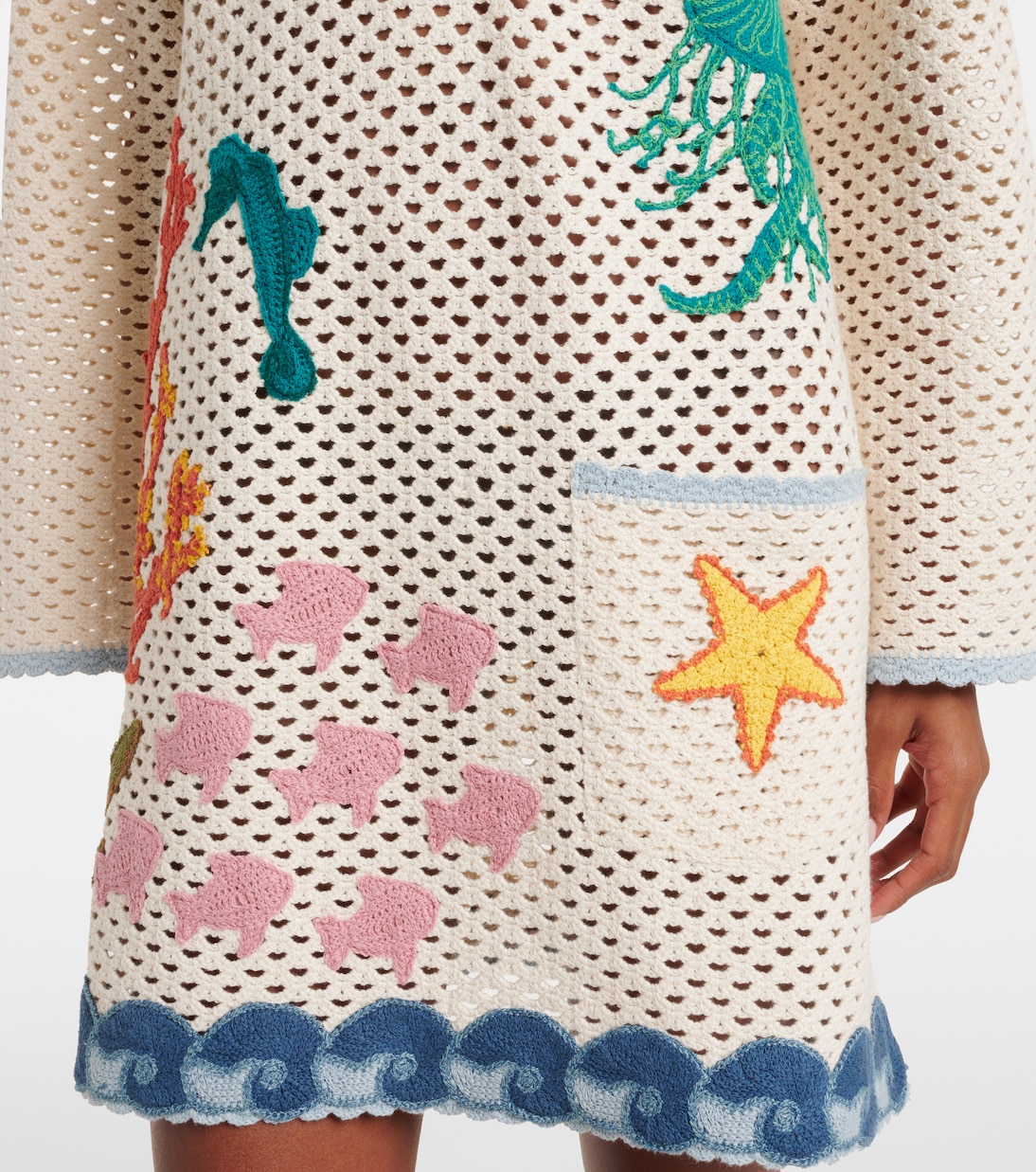 Abito corto Splash in crochet di cotone | Alémais
