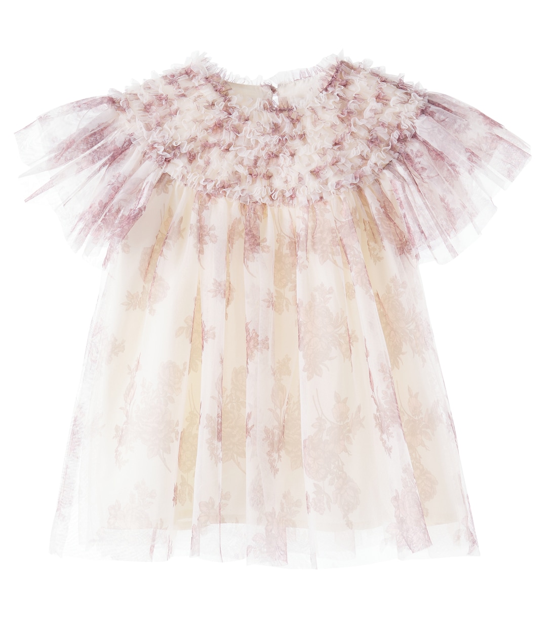 Carla floral ruffled tulle top | C'era Una Volta
