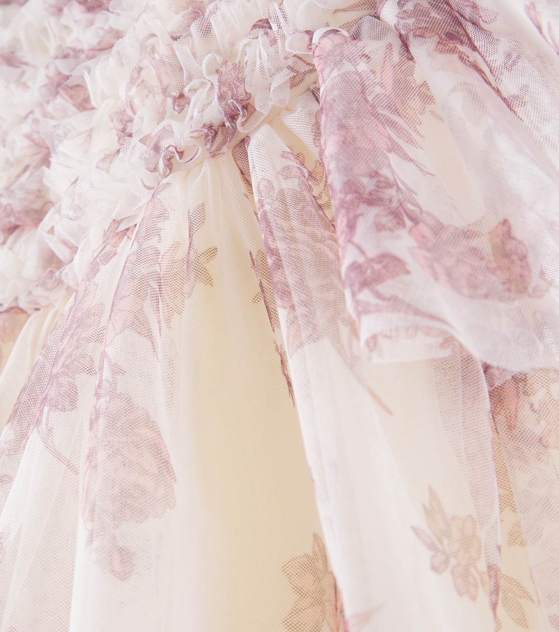 Carla floral ruffled tulle top | C'era Una Volta