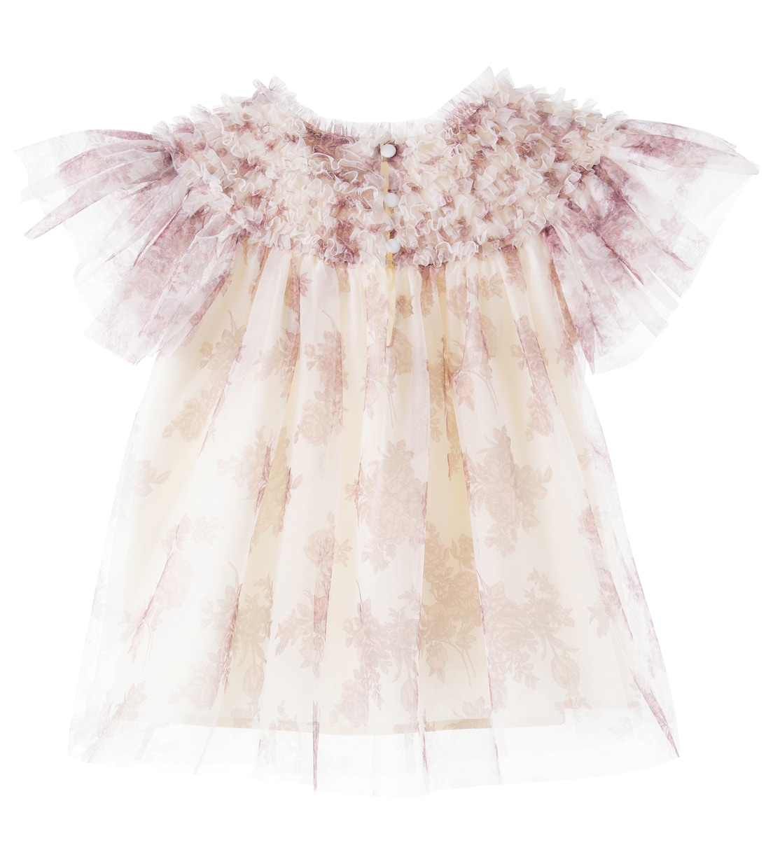 Carla floral ruffled tulle top | C'era Una Volta