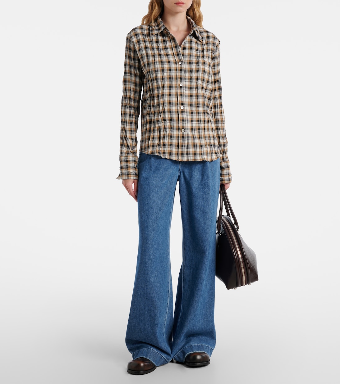 Pleated wide-leg jeans | 7 For All Mankind