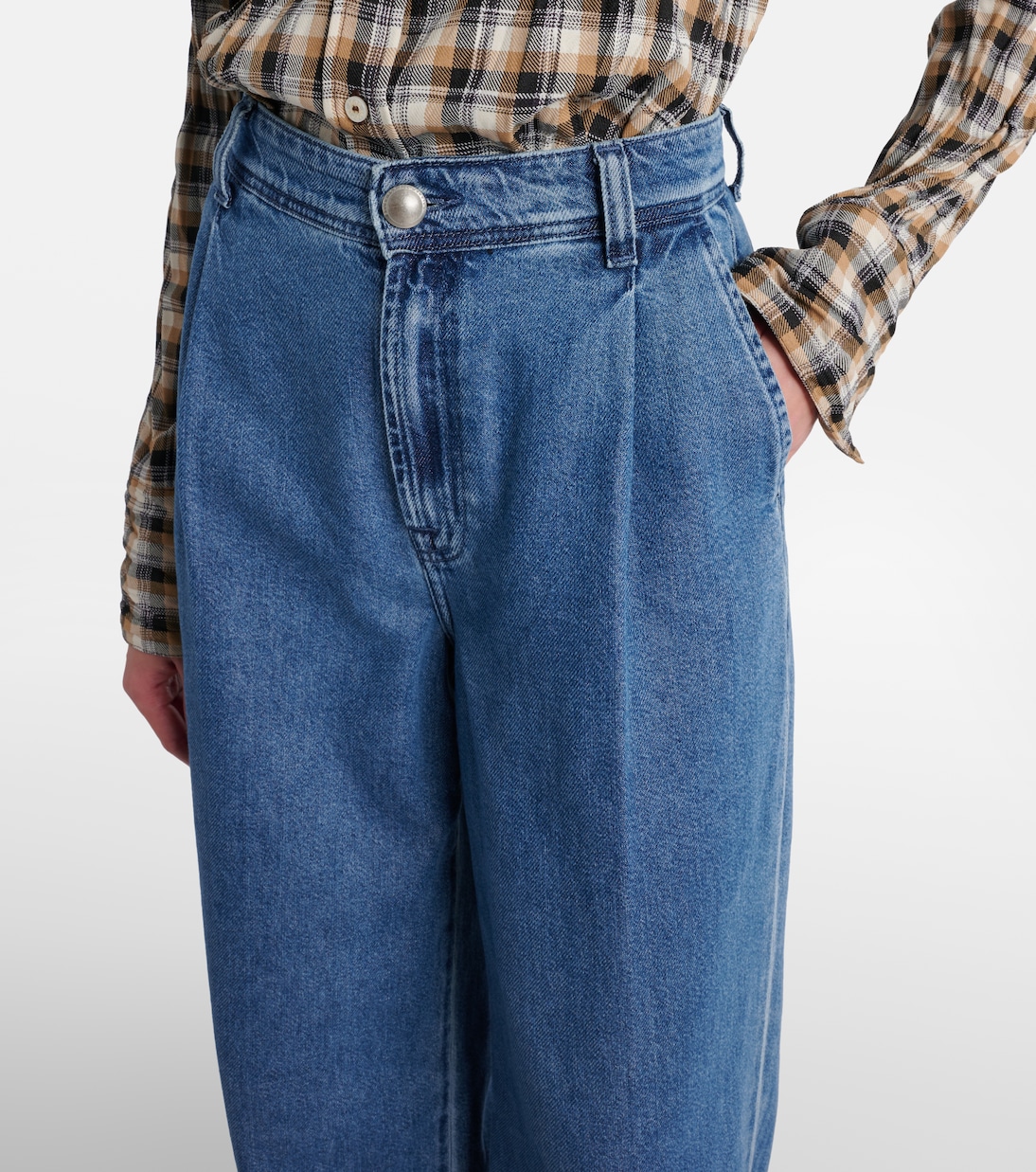 Pleated wide-leg jeans | 7 For All Mankind